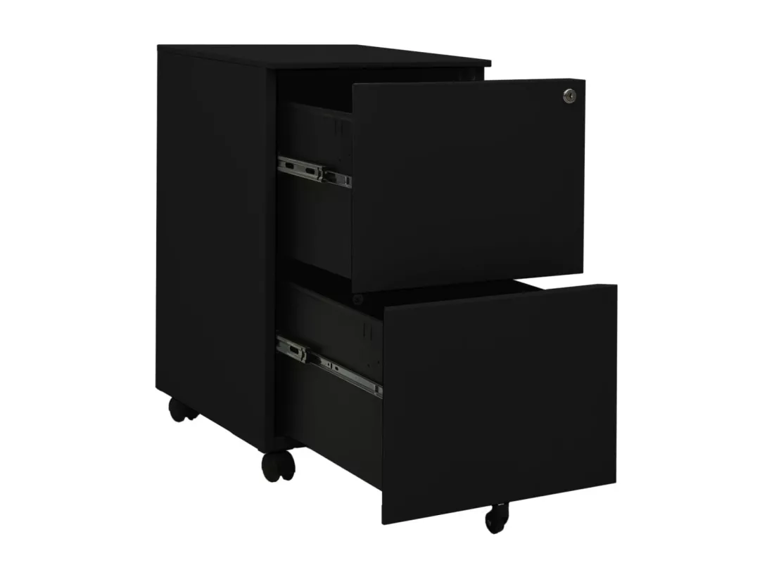 Classeur mobile Noir 39x45x67 cm Acier