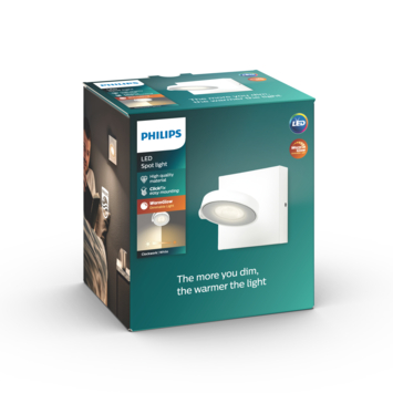 Philips opbouwspot Clockwork wit incl. WarmGlow LED-lichtbron