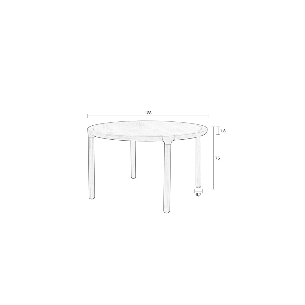 Zuiver Storm Eettafel - Ã 130 cm - Lichtbruin