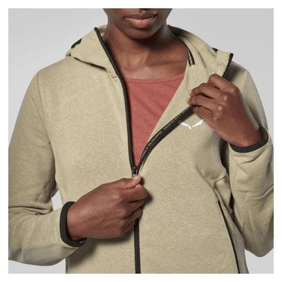 Sweat à Capuche Femme Salewa Agner Hemp 2 Hooded Beige