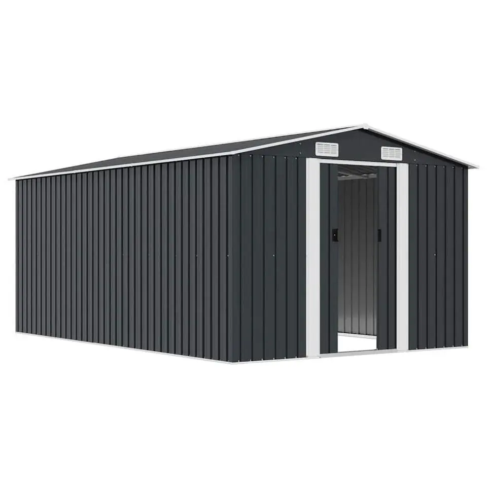 vidaXL - Tuinschuur - Antraciet - Staal