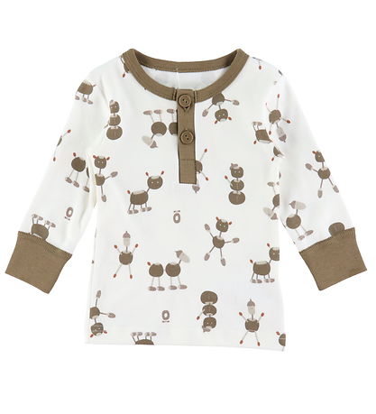 Katvig Bluse - Off White m. Kastanienfiguren