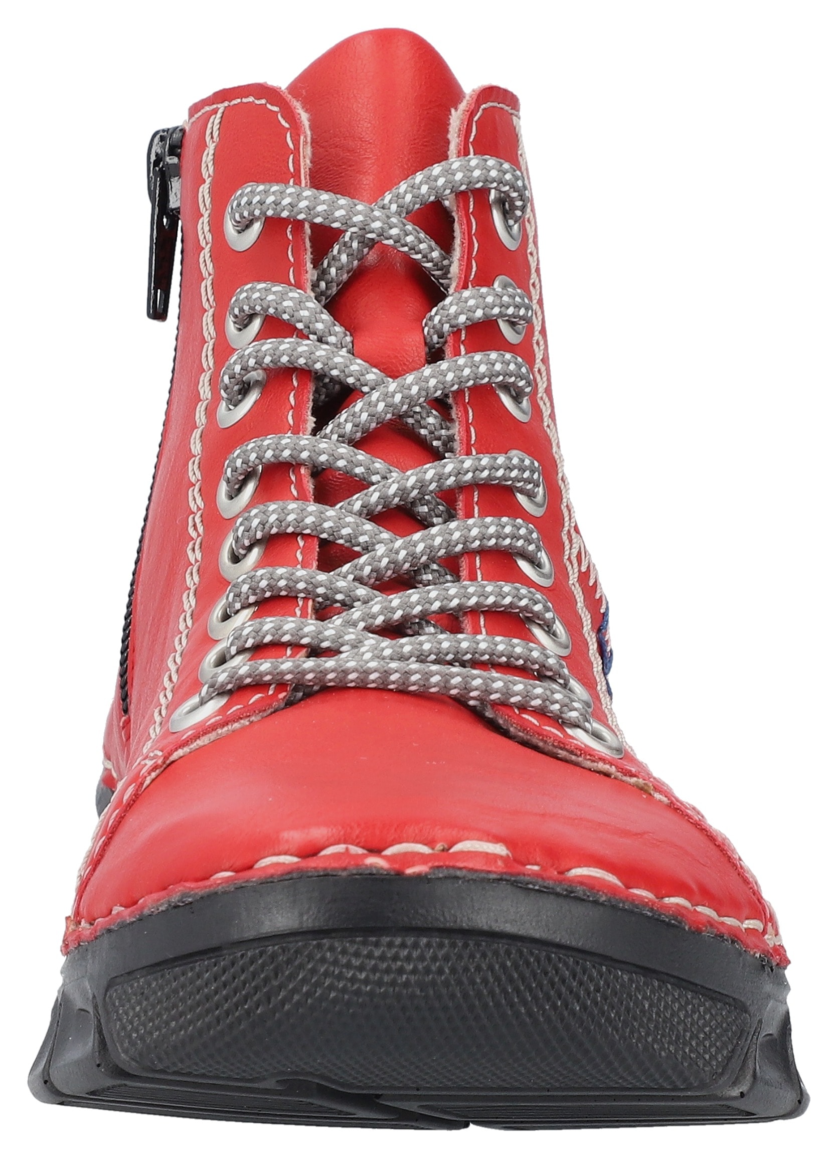 Rieker Schnürboots  , Schnürstiefelette, High Top Sneaker, Schnürschuh mit Kontrastnaht