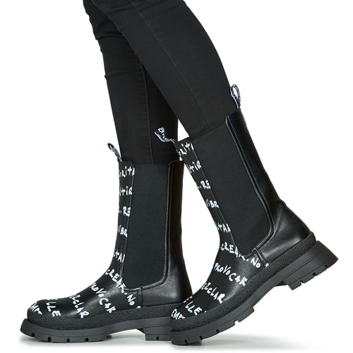Desigual - SHOES CHELSEA HIGH LETTERING - Noir