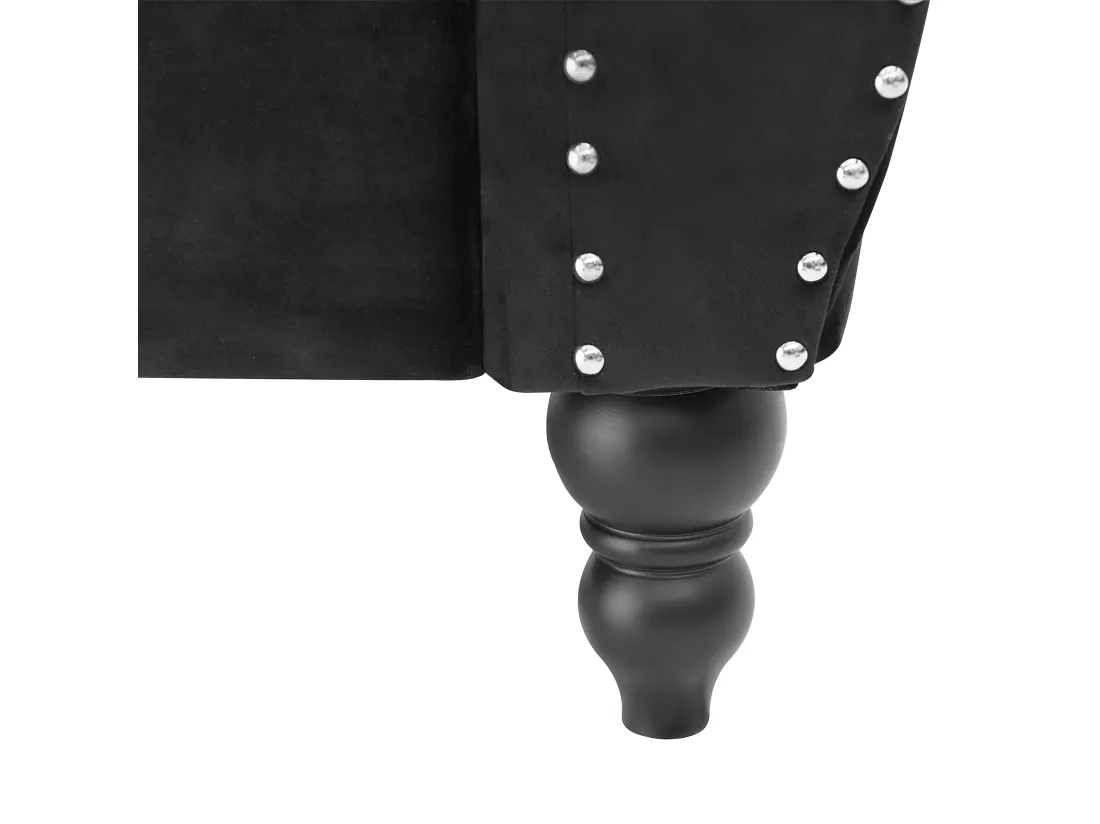 Canapé Chesterfield 2 places en velours noir SKIEN