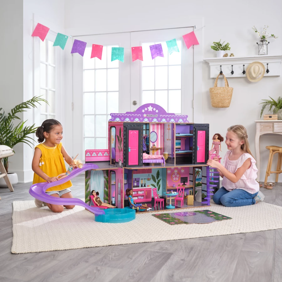 Kidkraft® Puppenhaus 2-in-1 Hotel und Waterslide