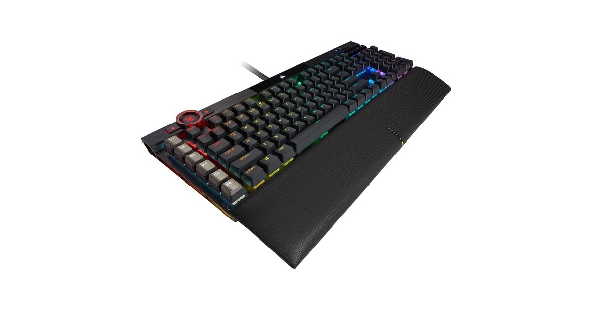 CorsairK100 RGB, gaming toetsenbord  (Zwart, US lay-out, Corsair OPX, RGB leds)
