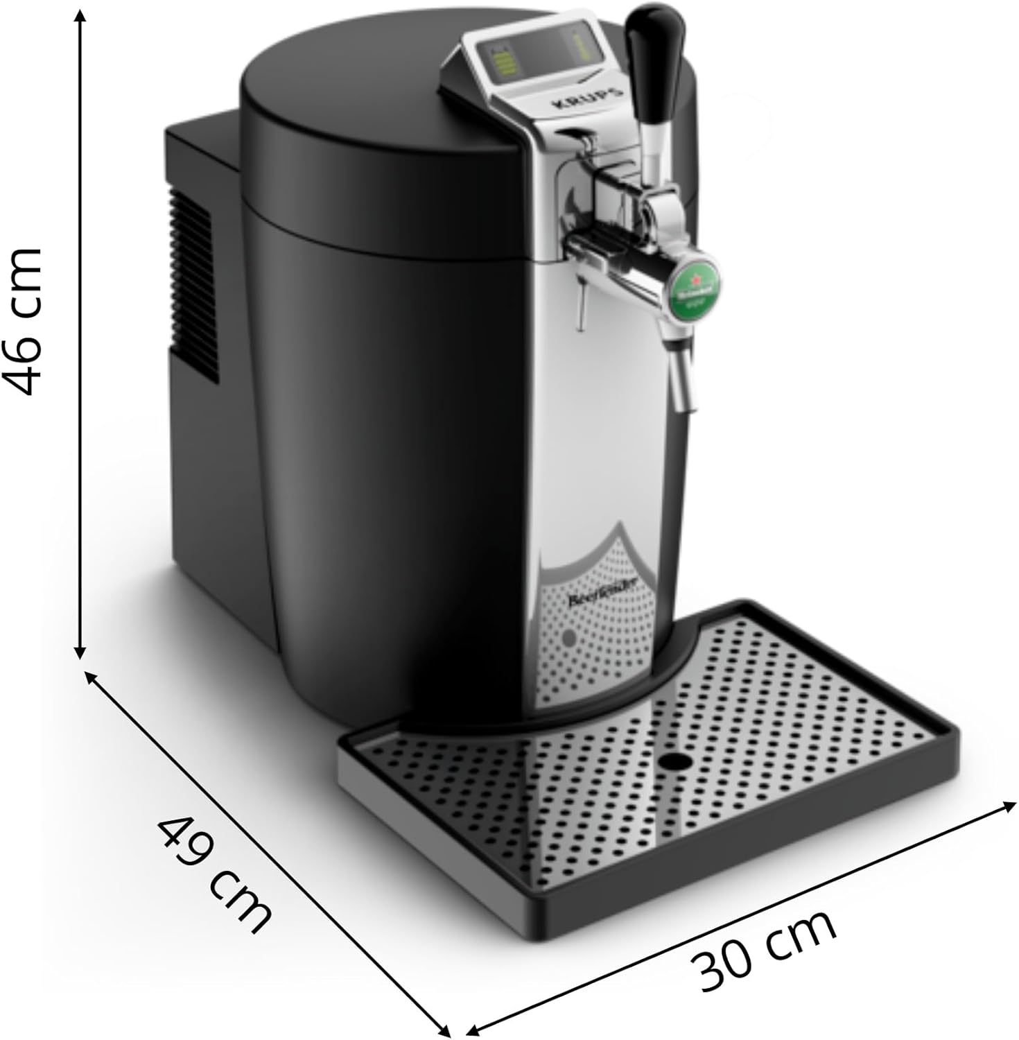 BEERTENDER Machine à bière pression, Compatible avec les fûts de 5 L, Tireuse à bière, Pompe à bière, Indicateur température, Indicateur volume restant VB700800