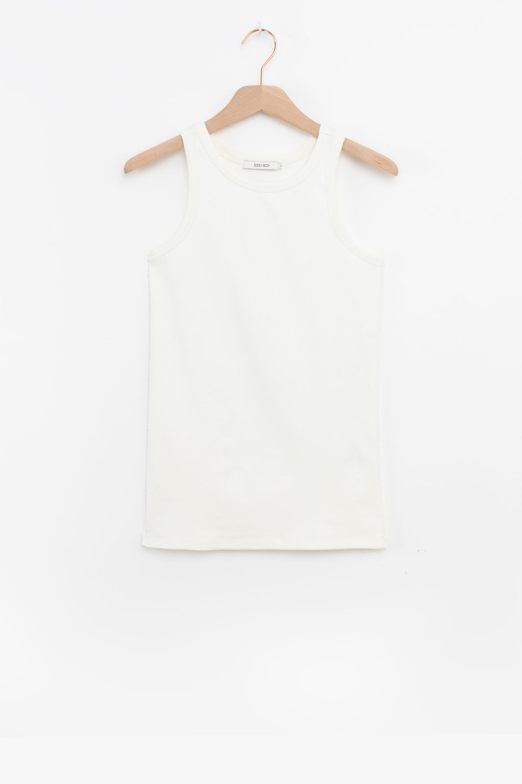 Wit rib singlet