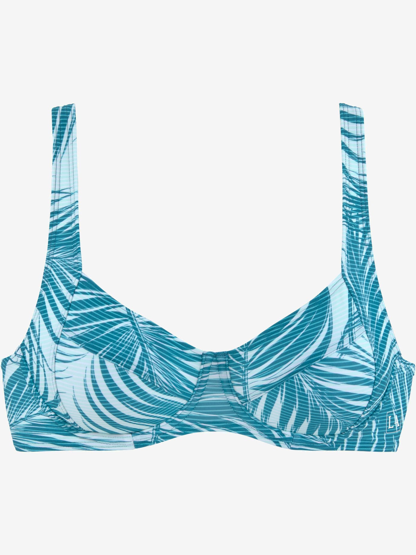 Haut de maillot de bain à armatures imprimé palmiers tendance