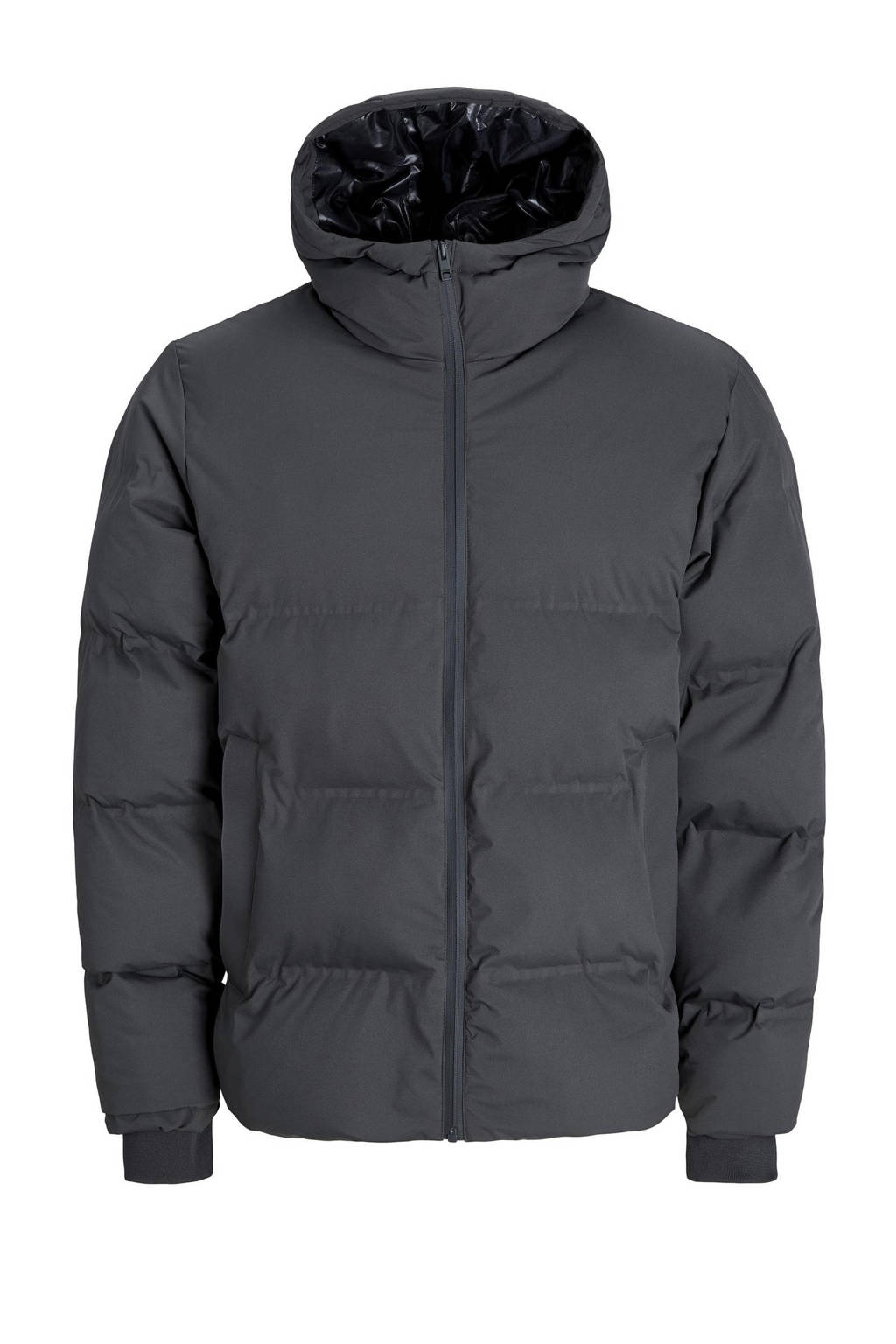 JACK & JONES gewatteerde winterjas JJPAYNE donkergrijs