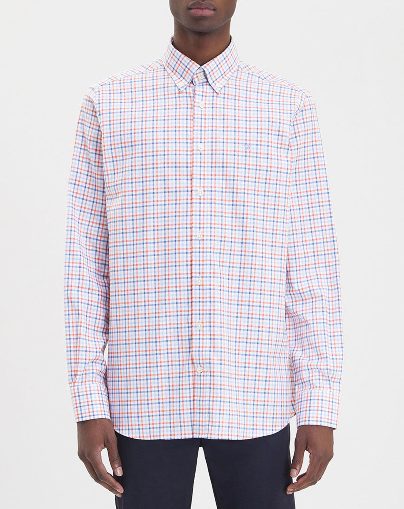 Hackett London Chemise Regular Fit à carreaux corail