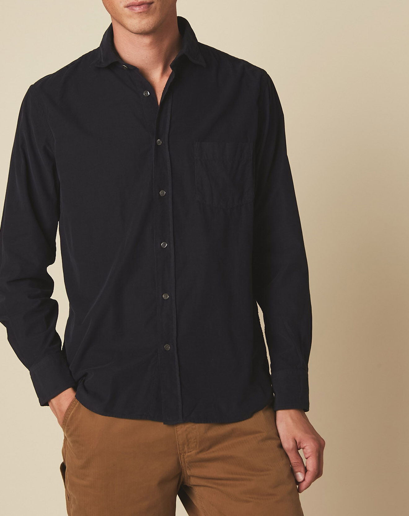 Hartford Chemise regular Paul Pat navy