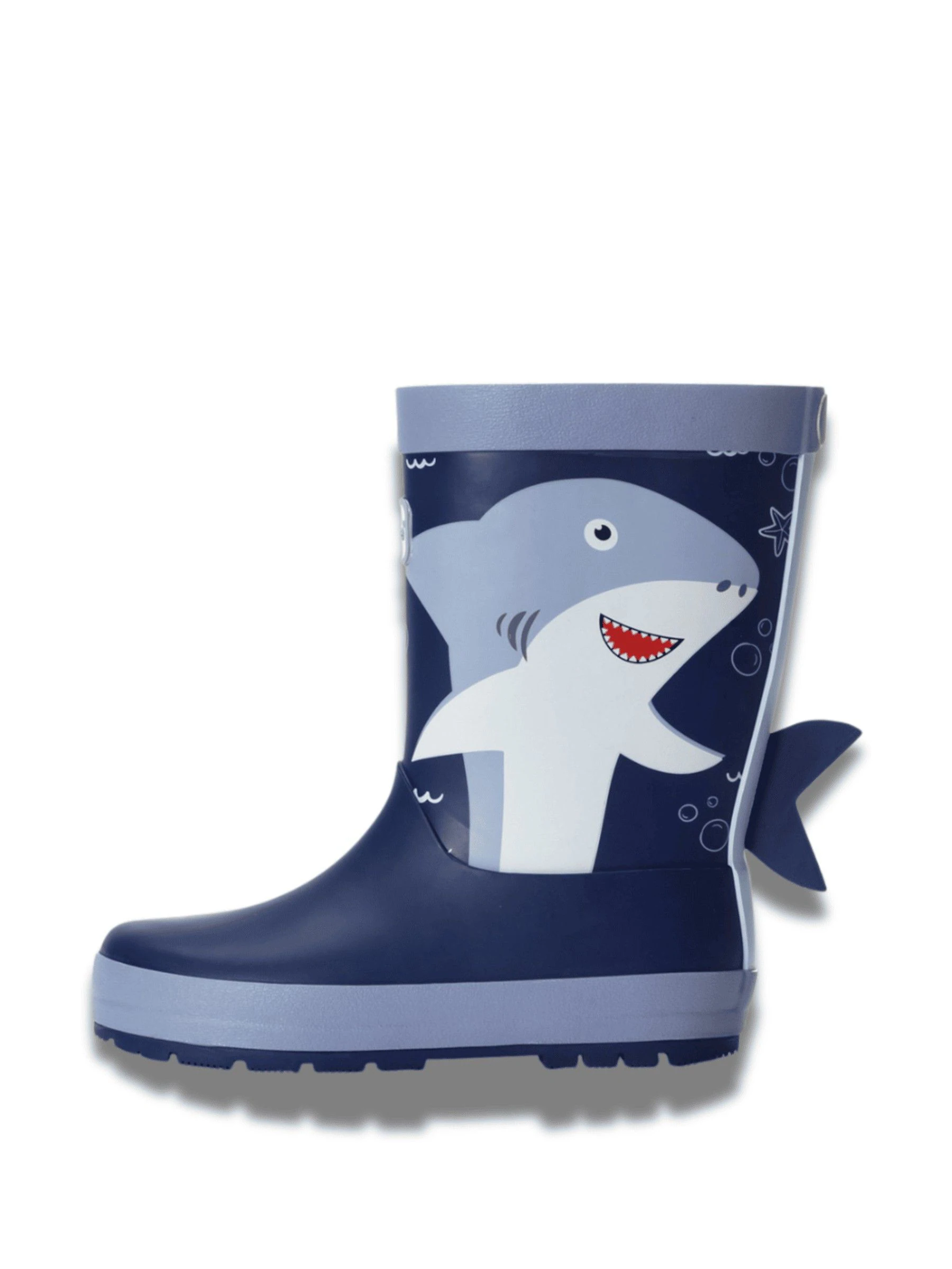 ToeZone Boys Blue Shark Waterproof Wellies