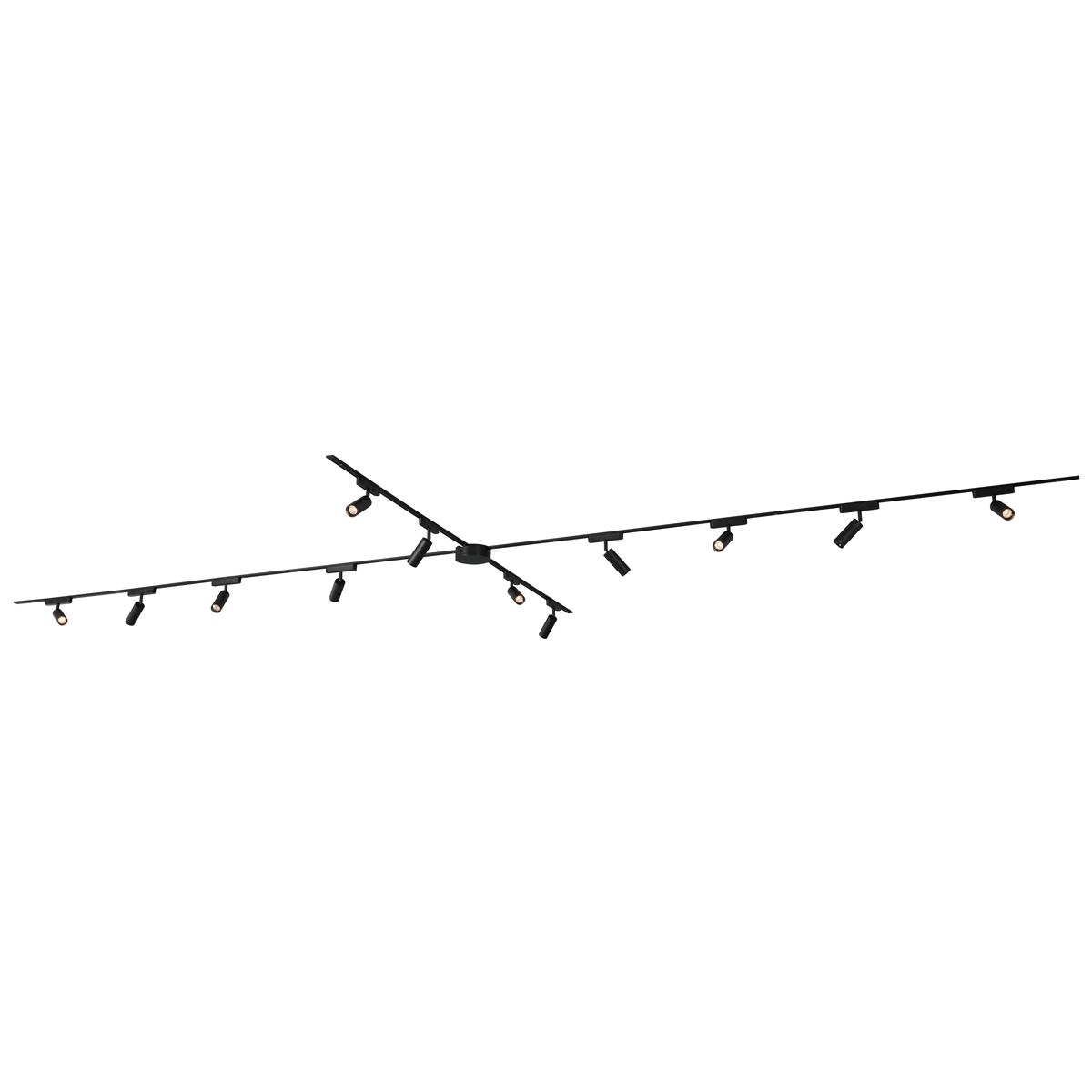 Modern railsysteem met 12 spots zwart 1-fase - Magnetic Samson