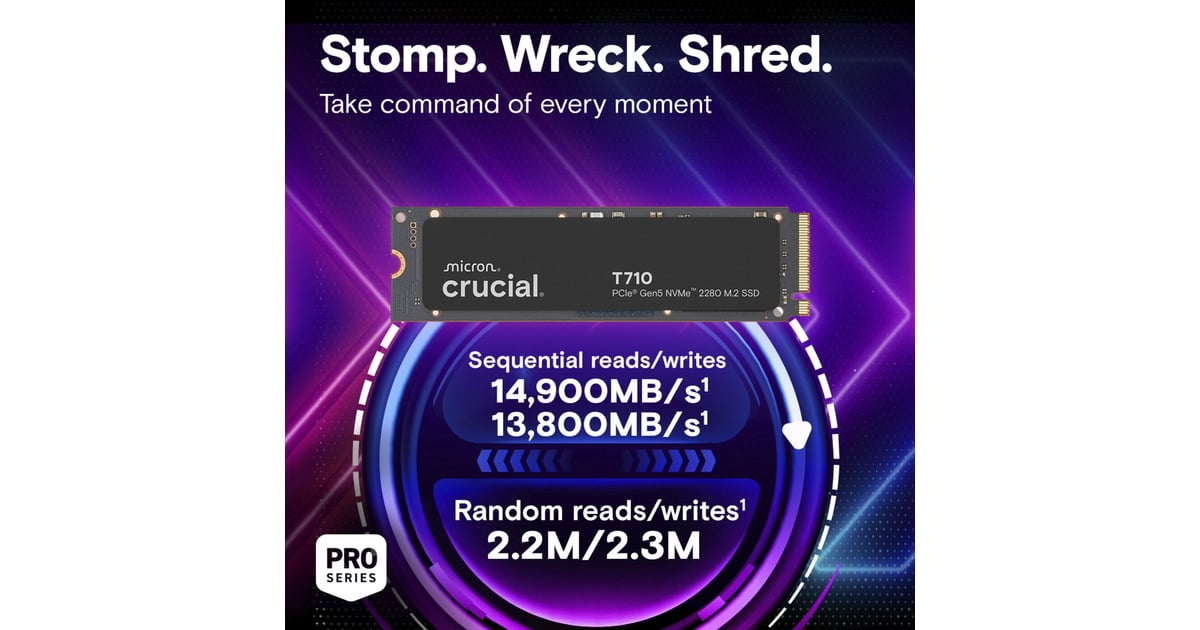 CrucialT710 2 TB SSD  (PCIe 5.0 x4, NVMe 2.0, M.2 2280)