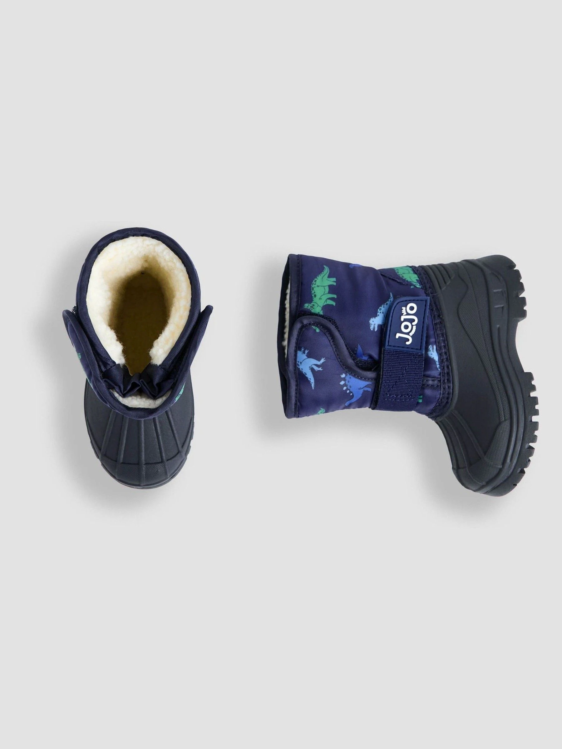 Marineblauw met dinosaurus - JoJo Maman Bébé - Behaaglijke sneeuwlaarzen