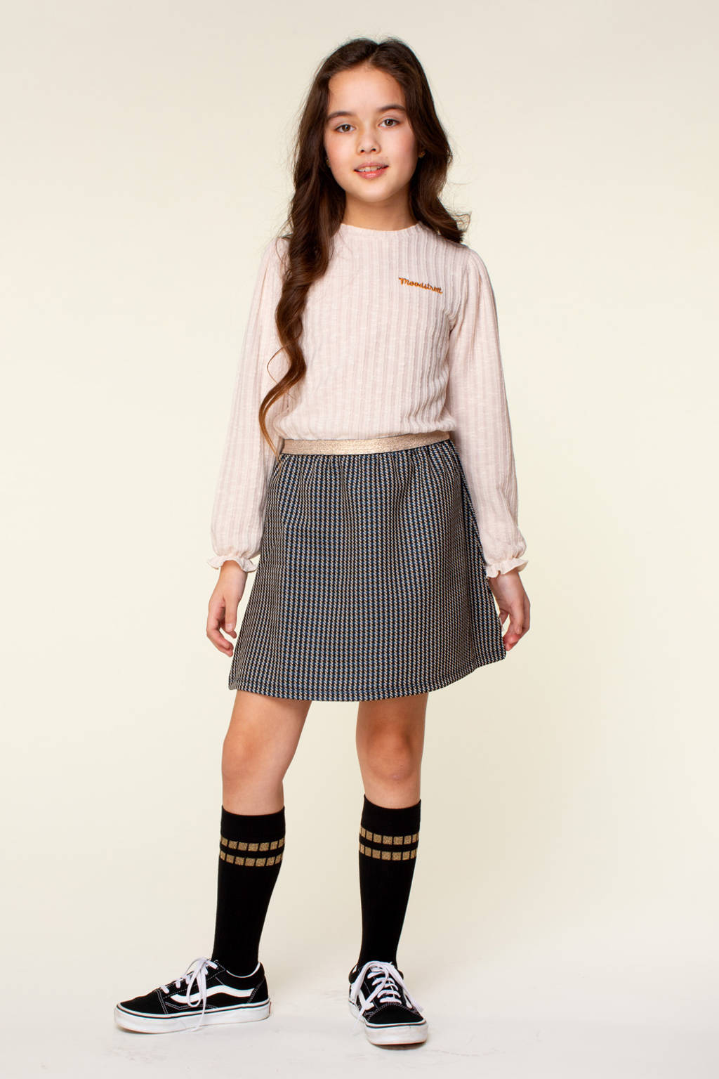 Moodstreet jurk Day ecru/zwart