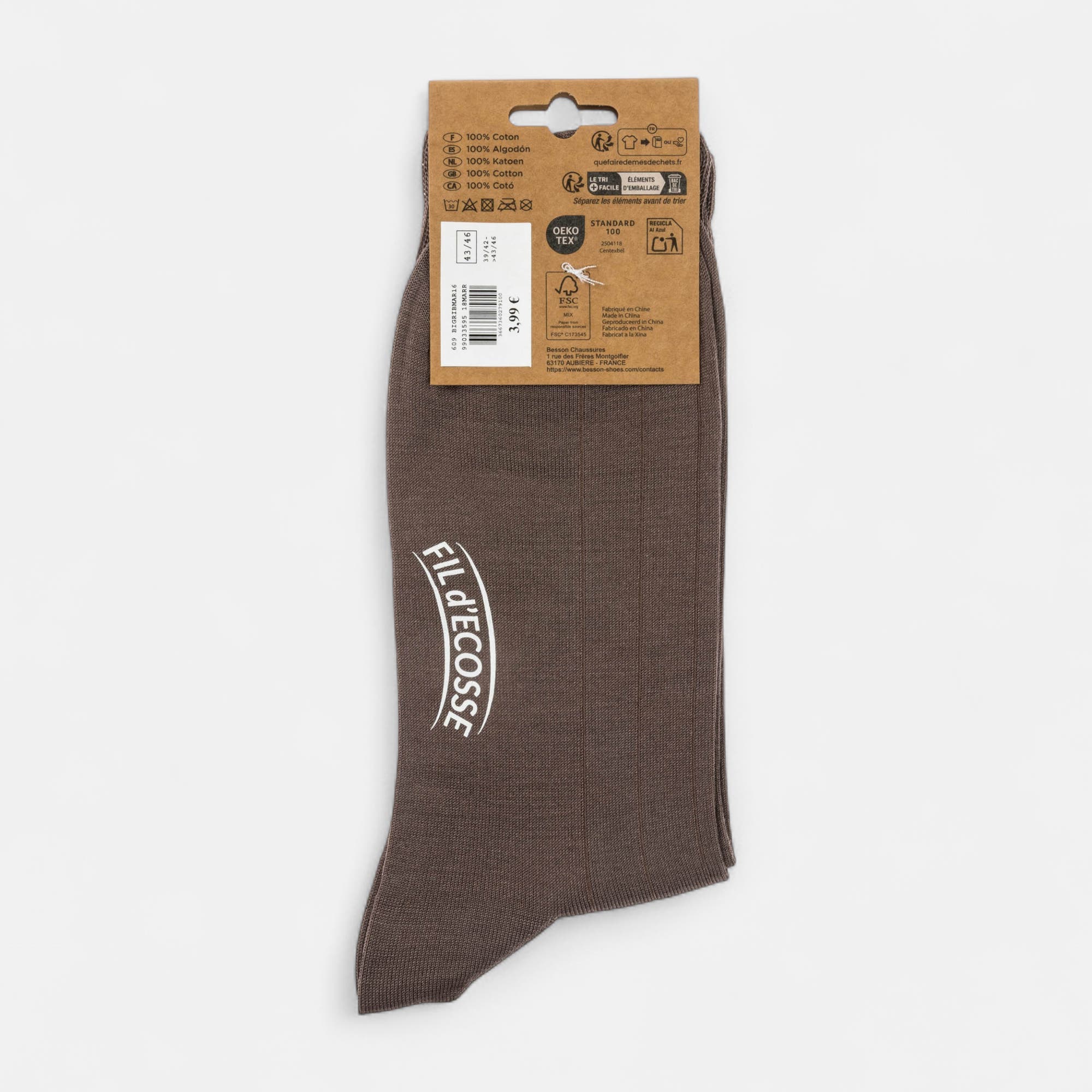 Chaussettes Homme marron