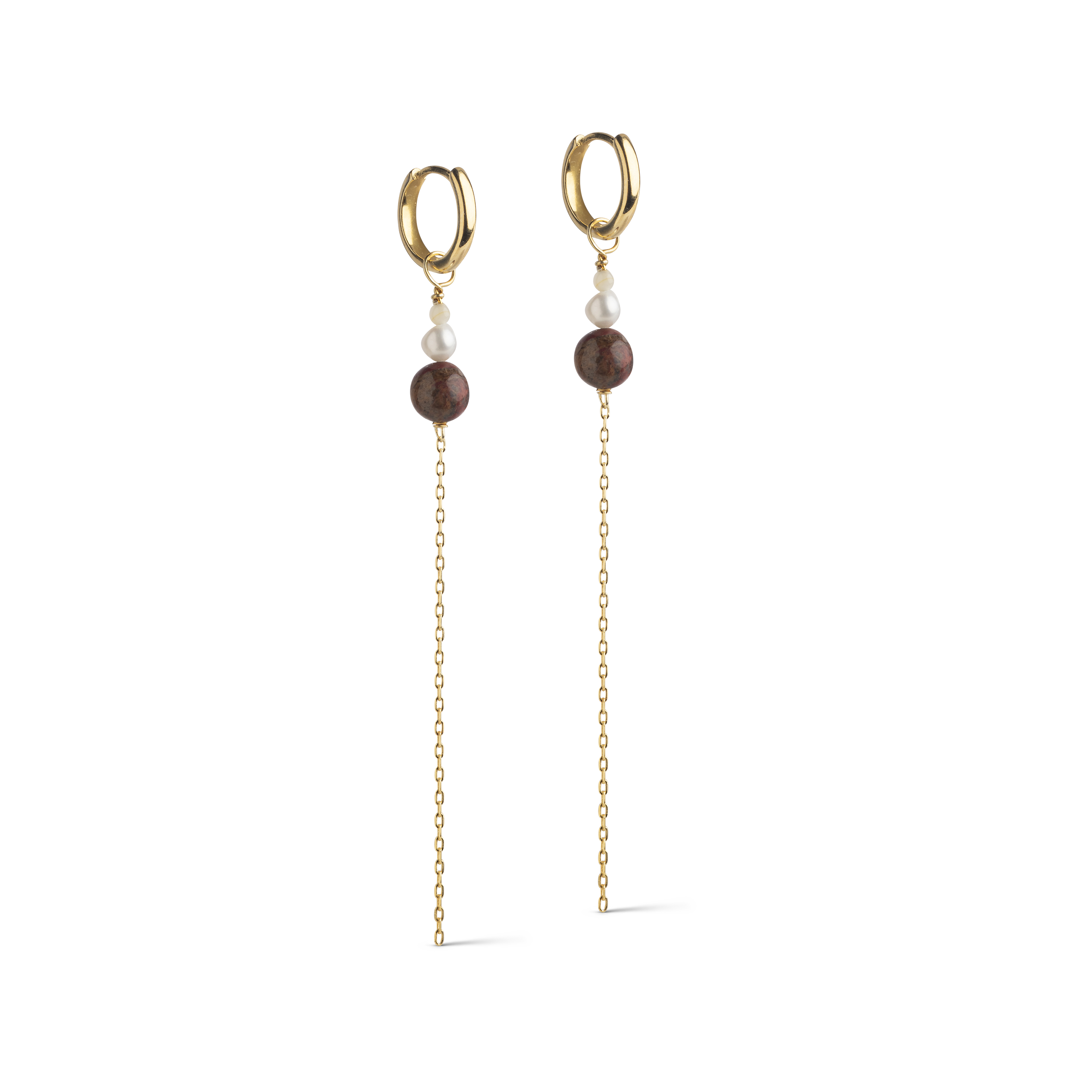 ENAMEL Copenhagen  Jana hoops - lysegul, perle & brun