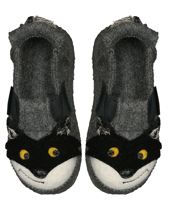 Schlupf-Hausschuhe RACOON in grau
