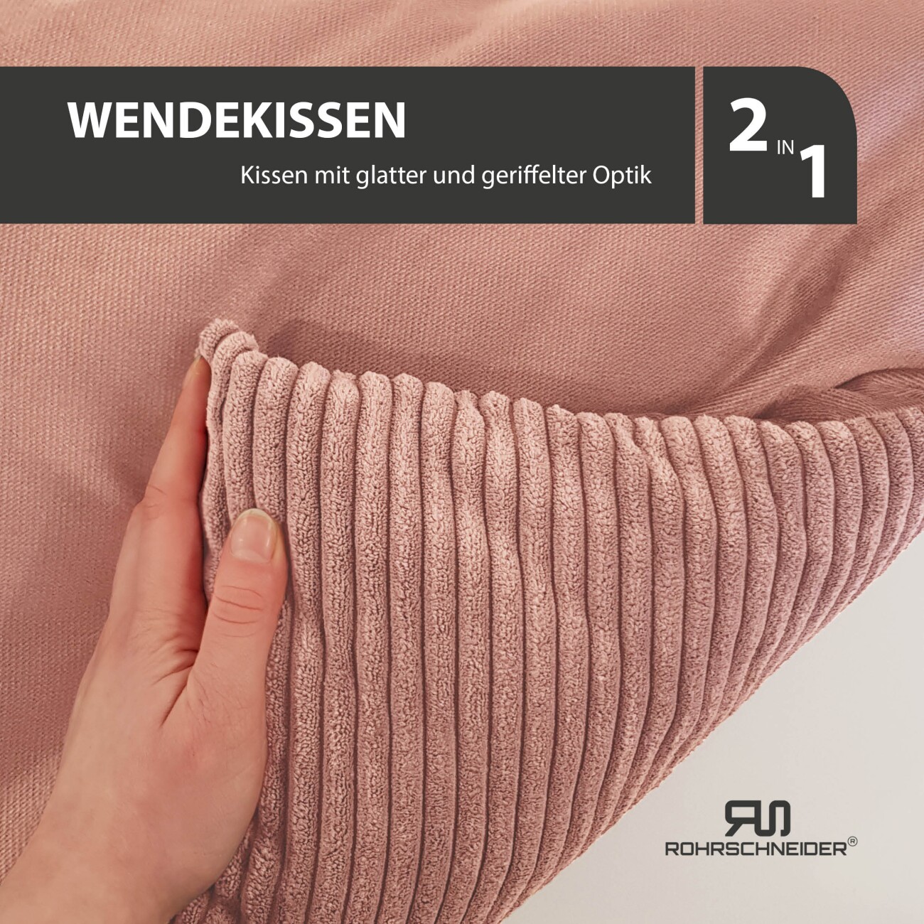 Rohrschneider ® Hundebett waschbar für kleine Hunde mit Hundekissen Cord (ca. 55x42 cm) inkl. Gassibeutel