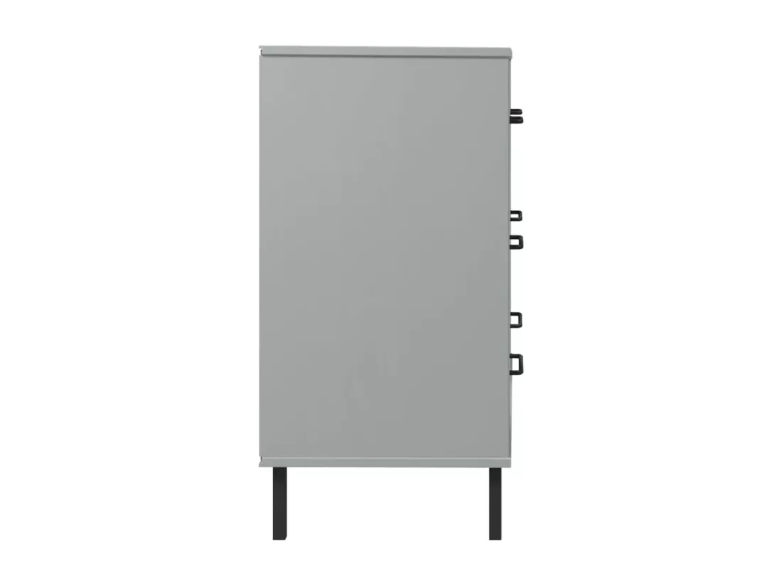 Buffet avec 3 tiroirs Gris 77x40x79,5 cm Bois massif OSLO