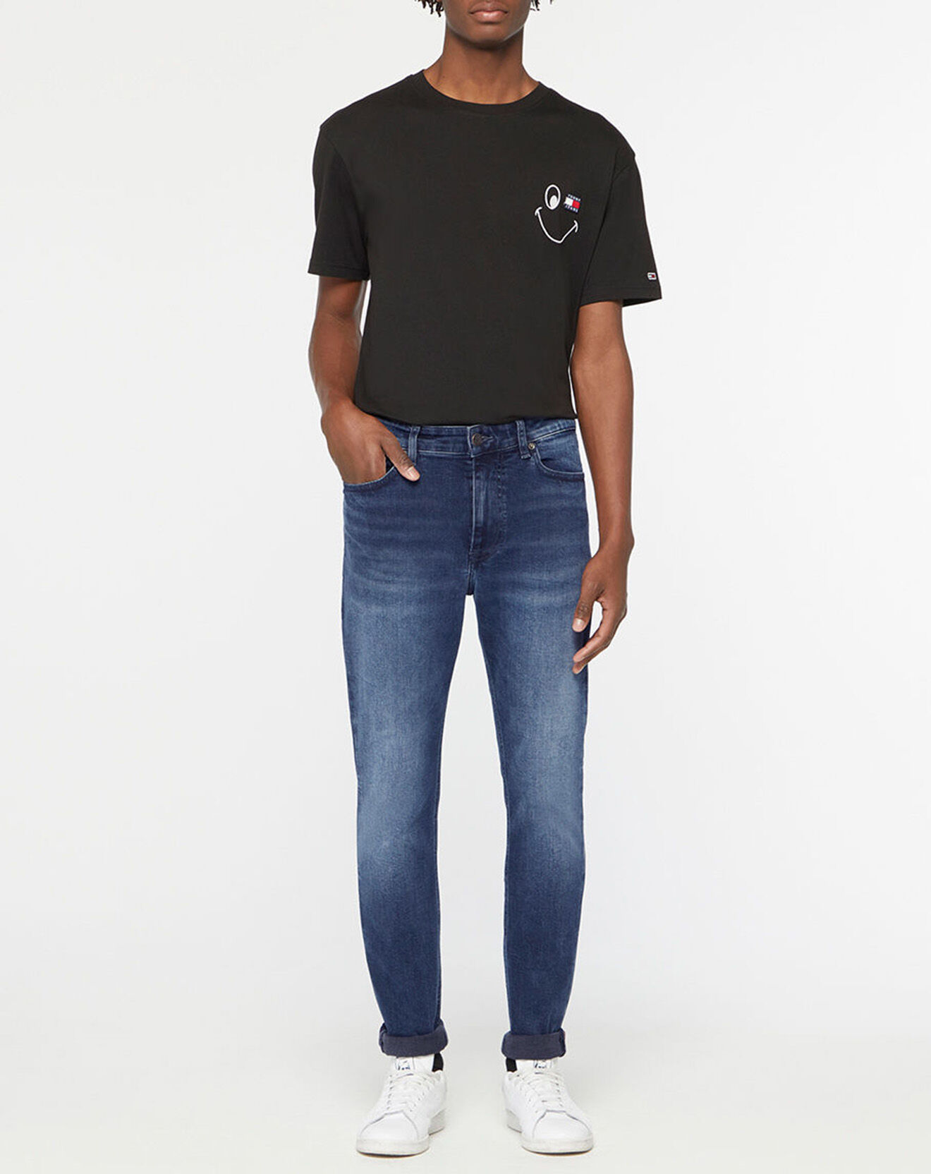 Tommy Jeans Jean Skinny Simon délavé bleu foncé