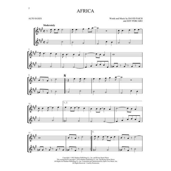 Hal Leonard Pop Classics For Two Alto Sax