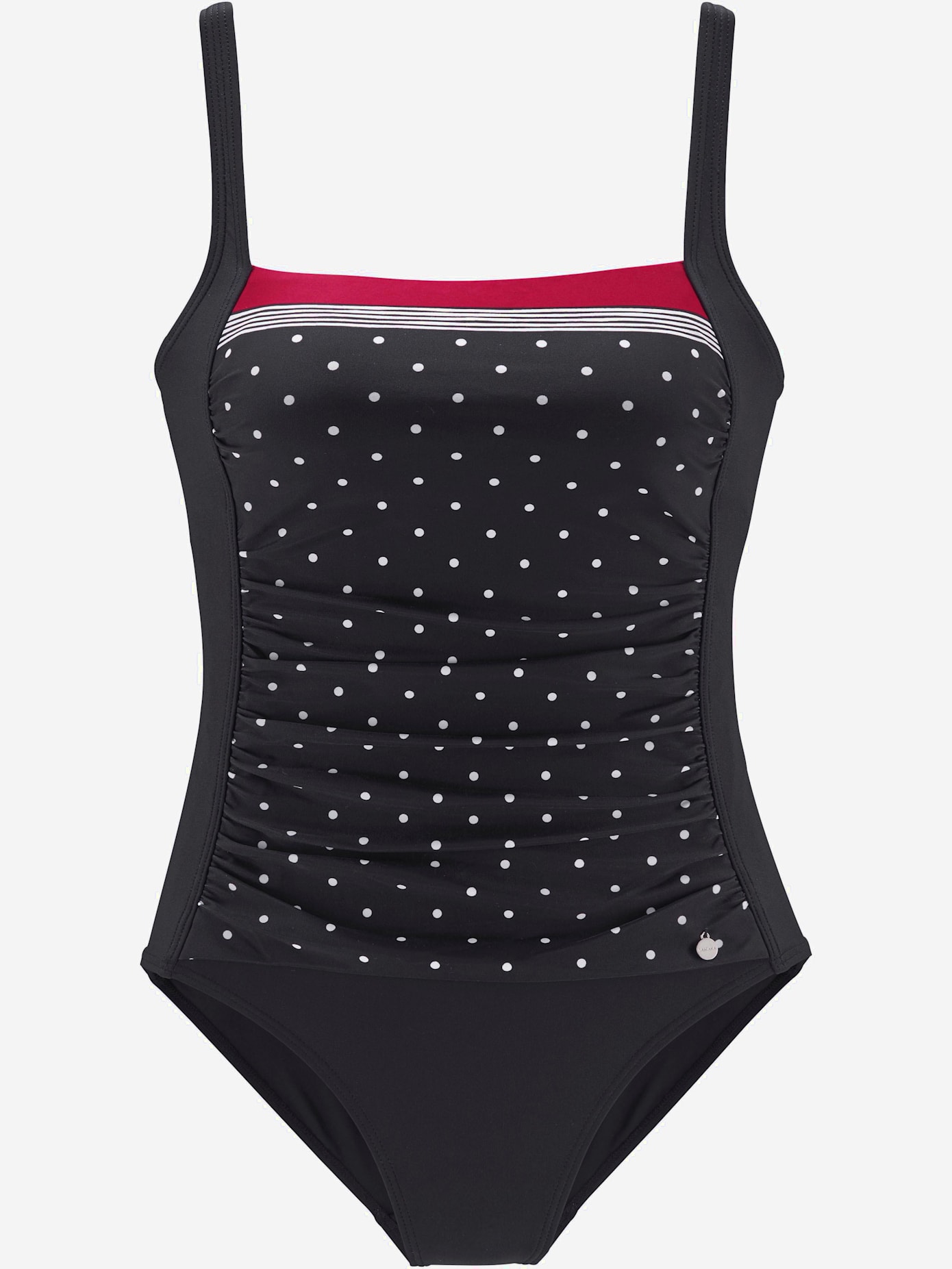 Maillot de bain élégant mélange de rayures et pois