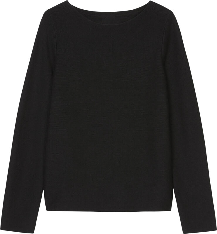Marc O’Polo Cotton Pullover, longsleeve, roundneck Black