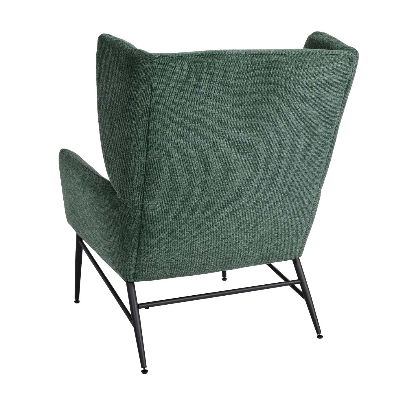Lounge-Sessel MCW-L62, Ohrensessel Cocktailsessel Sessel Polstersessel, Stoff/Textil Metall ~ grün