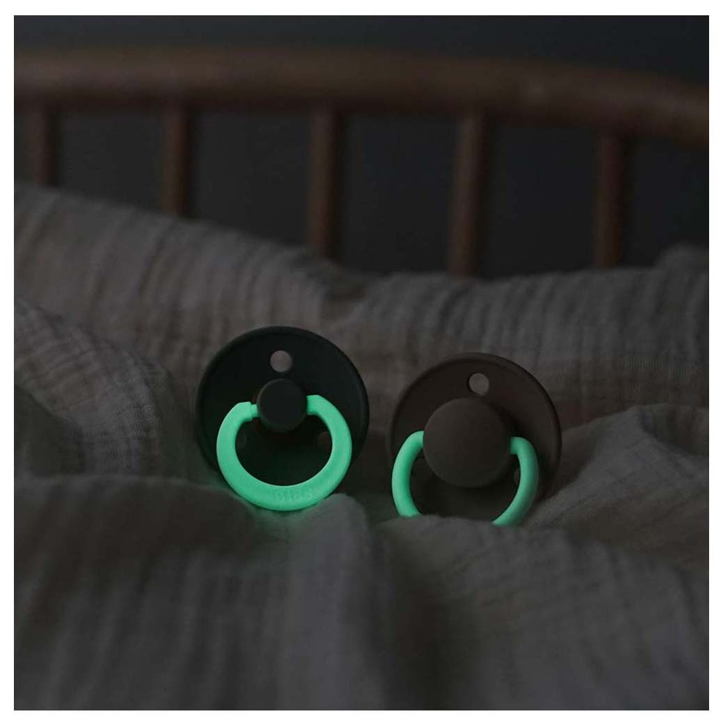 Bibs fopspeen size 1 - Glow in the dark geel