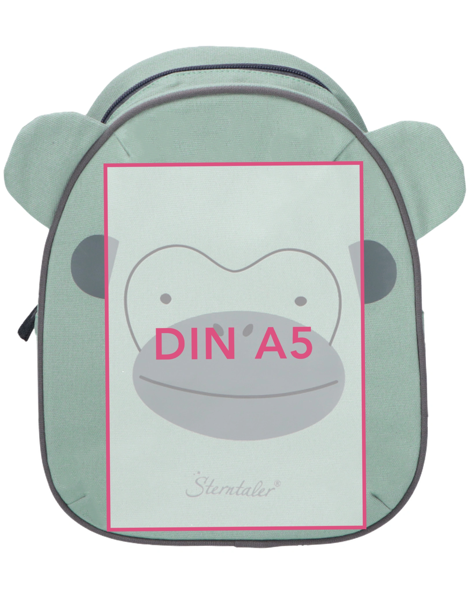 Rucksack AFFE Albert (28x22) in grün