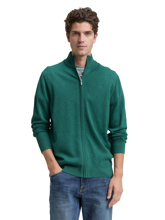 TOM TAILOR Strickjacke , mit Logo Stickerei