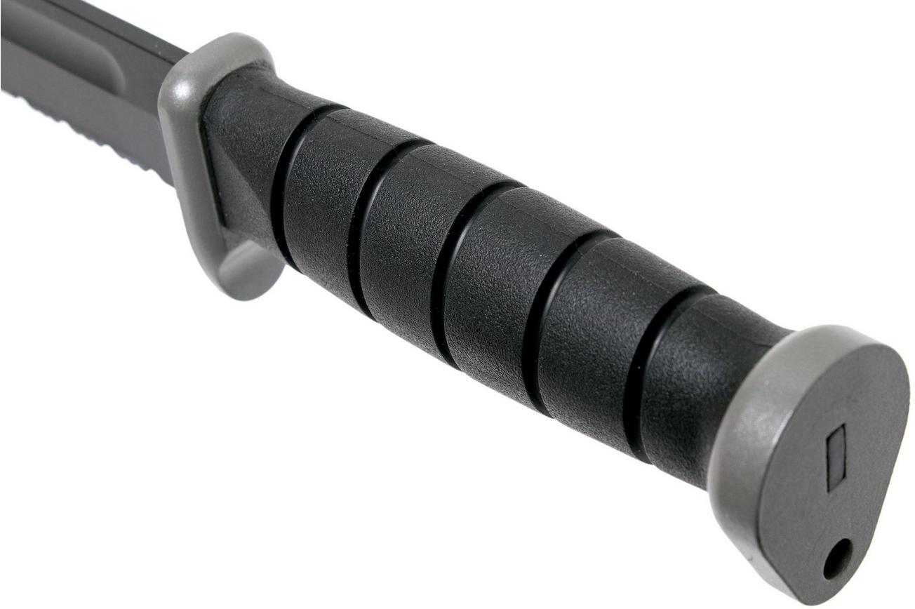 KA-BAR D2 Extreme Fighting Knife 1282, serrated blade, Kraton handle, kunststof schede