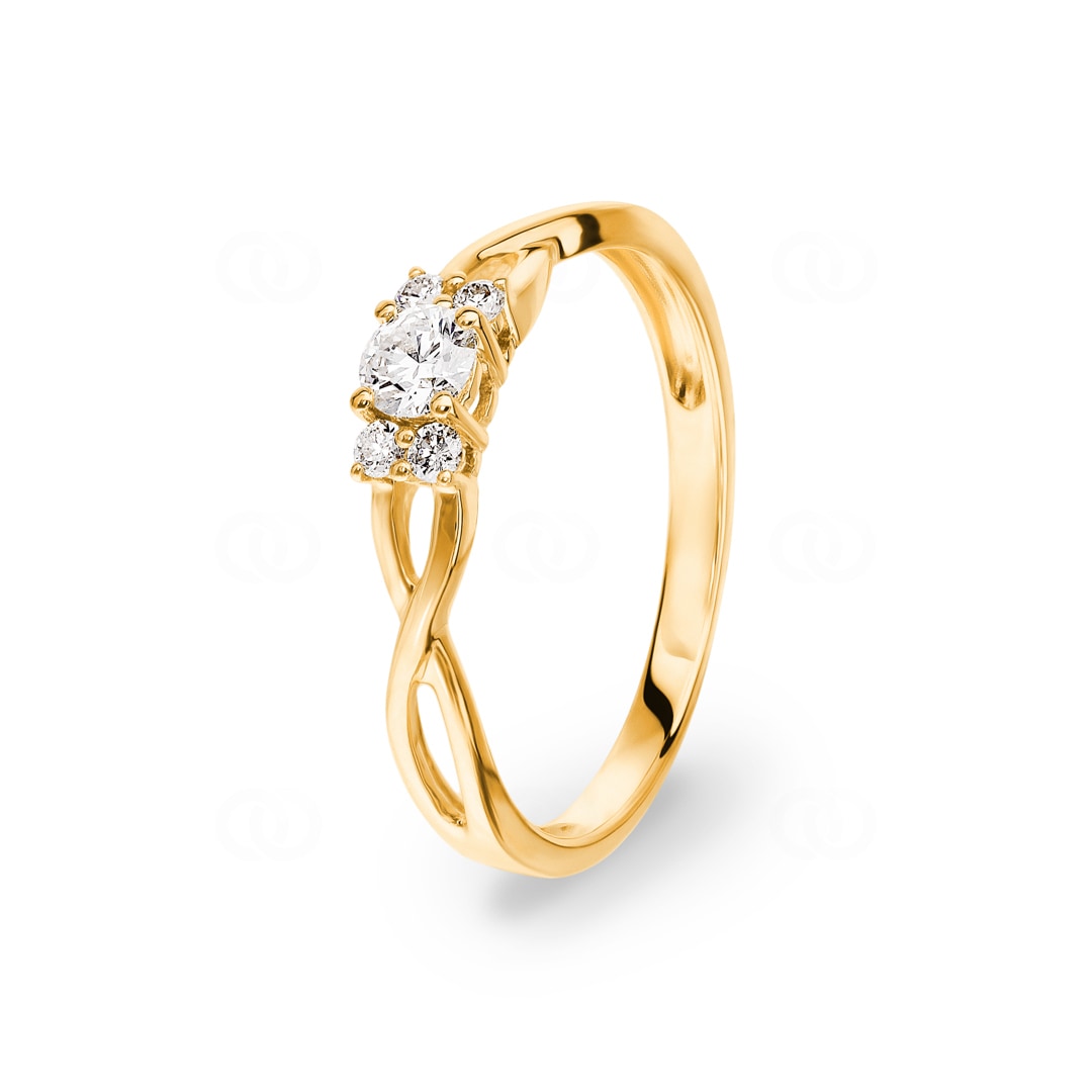 0.25 Karat Diamantring 750/18 K Gelbgold