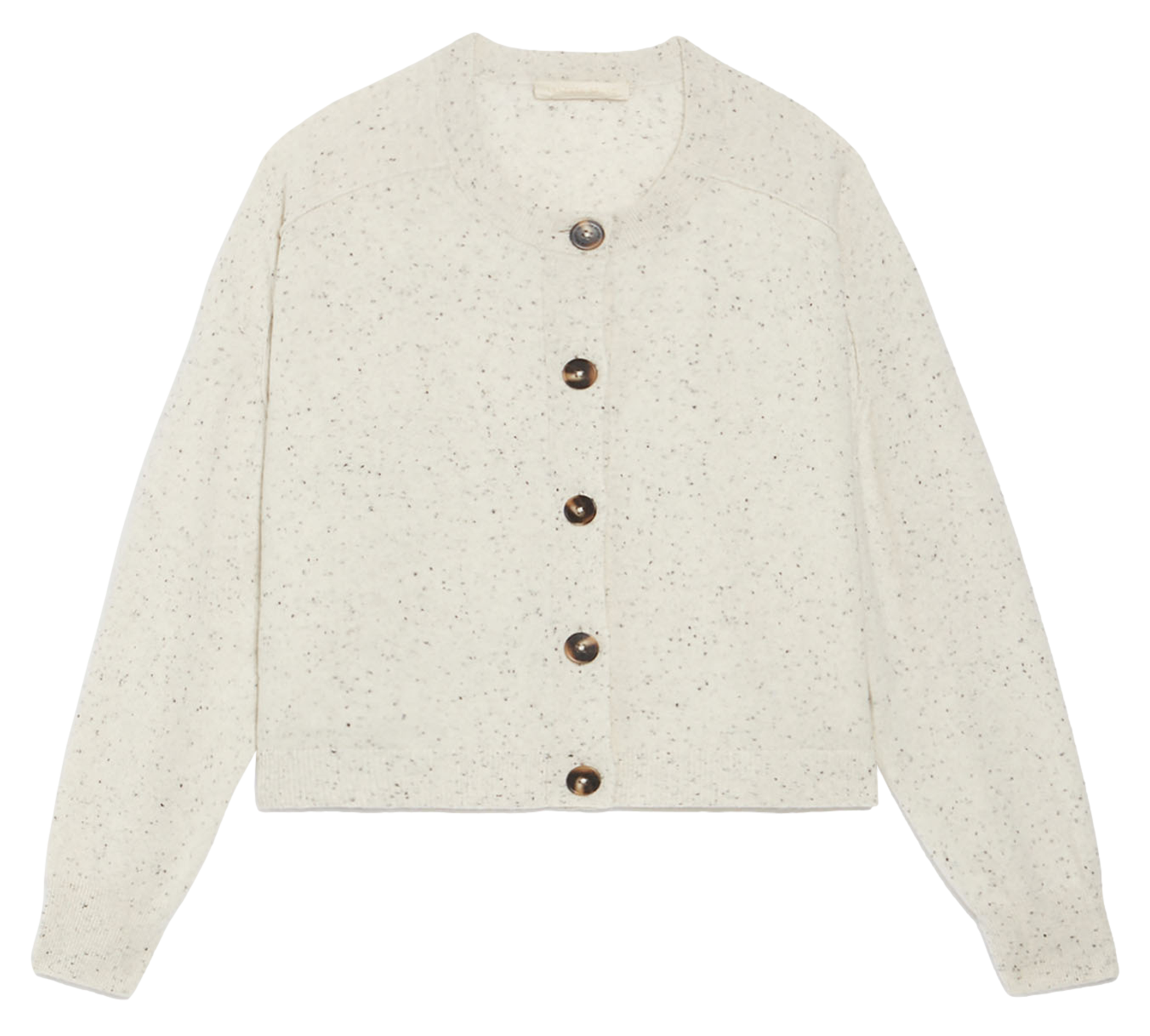 DOUVE - Cardigan col rond ample en laine | Blanc