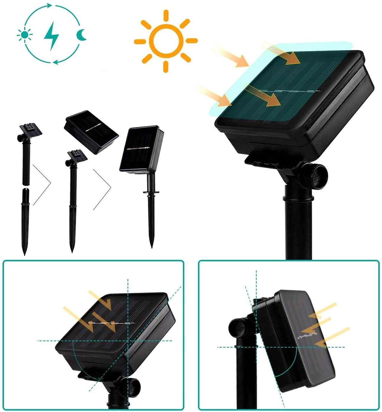 (6.5m) 30 LED's Deko Solar Lichterkette Bienen Outdoor Beleuchtung IP44 - Warmweiss