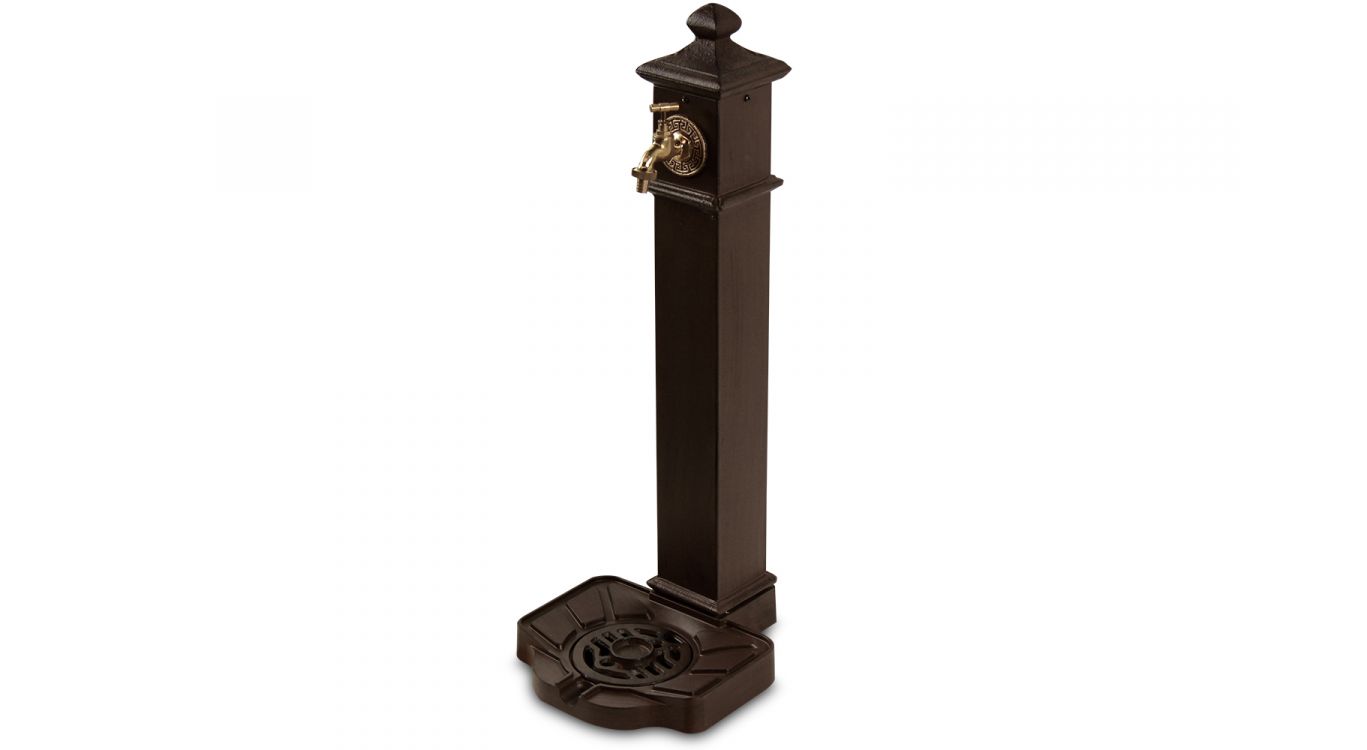 Fontaine de jardin aluminium-métal marron 33x29x80cm