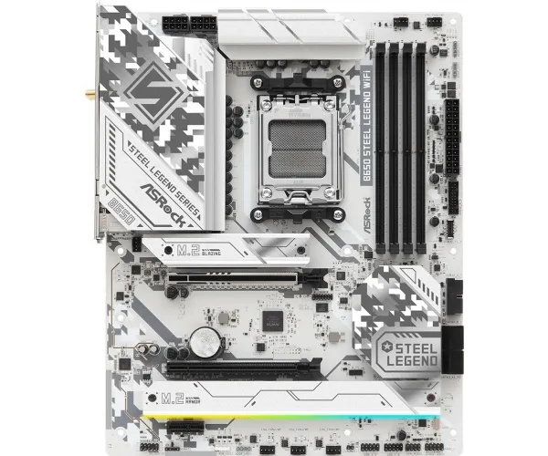 ASRock B650 Steel Legend WiFi - Bundkort - ATX - Socket AM5 - AMD B650 Chipset - USB-C 3.2 Gen 2x2, USB 3.2 Gen 2, USB-C 3.2 Gen 1, USB 3.2 Gen 1 - 2.5 Gigabit LAN, Wi-Fi 6E, Bluetooth - onboard grafik (CPU påkrævet) - HD Audio (8-kanaler)