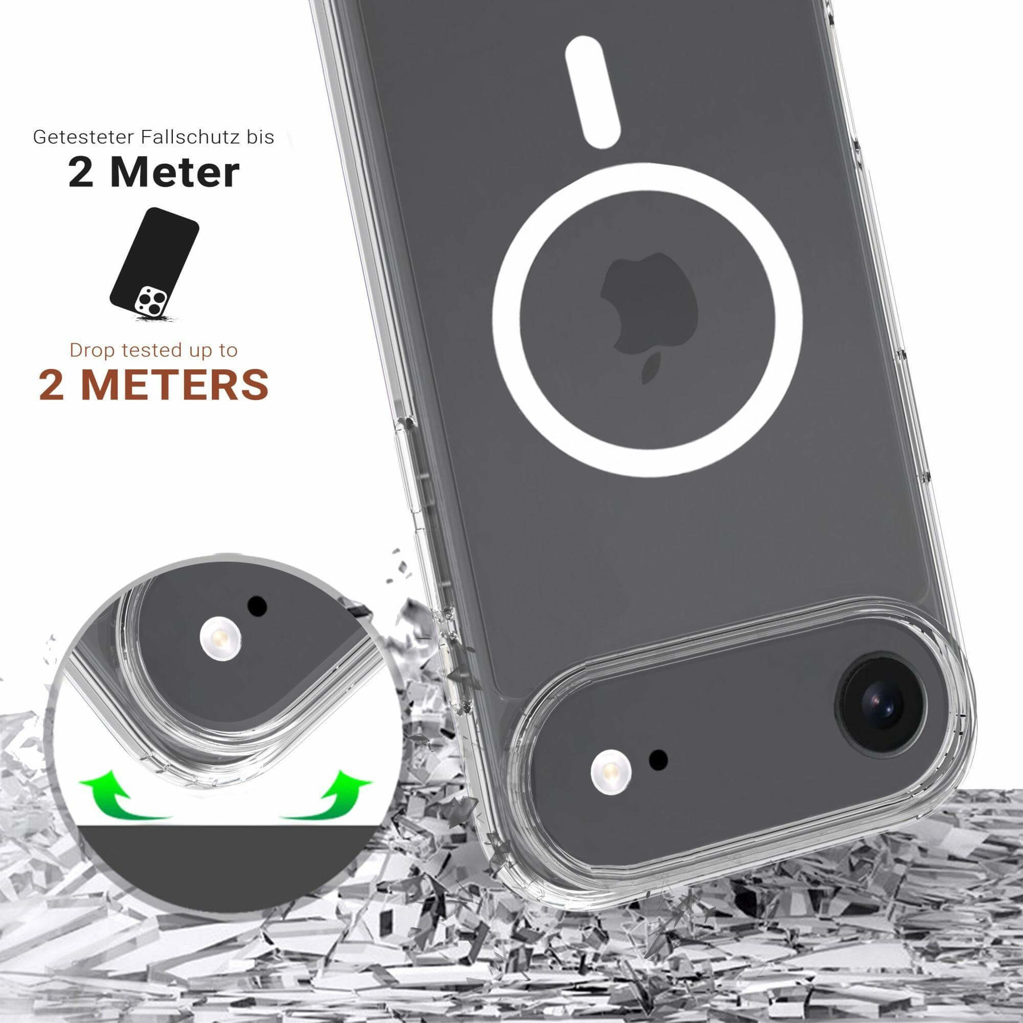 iPhone Air MagSafe Hybrid Hülle TPU Bumper   Acryl Rückseite Pankow (11156) - Transparent