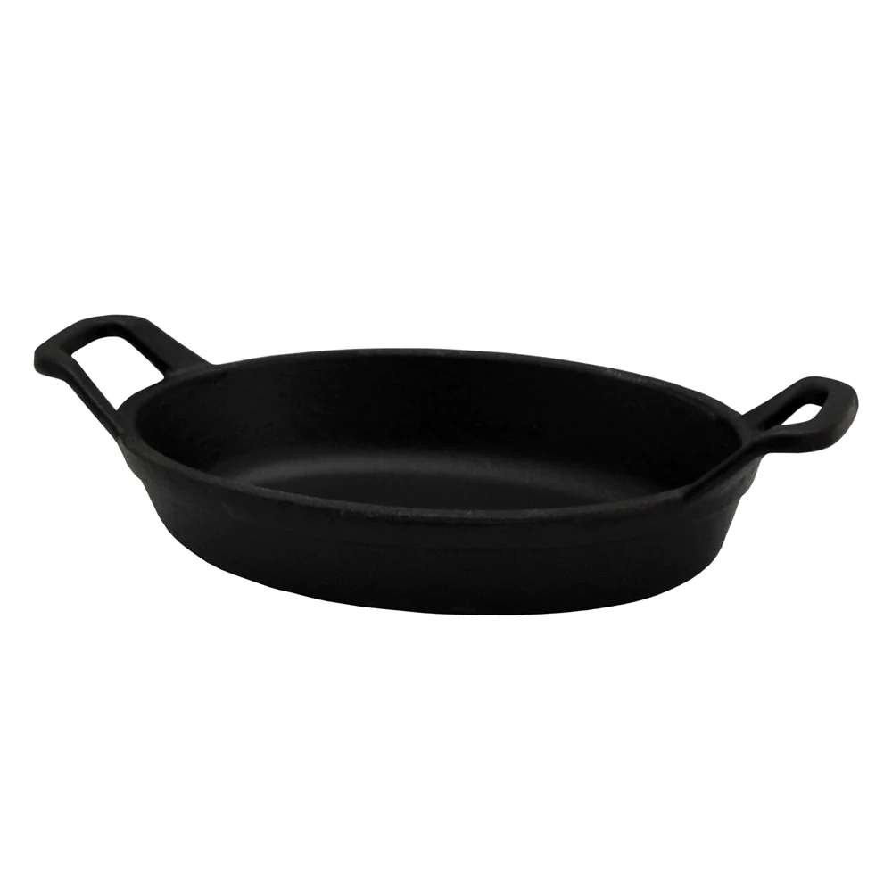 Mini plat ovale en fonte noir mat 15 cm Baumalu