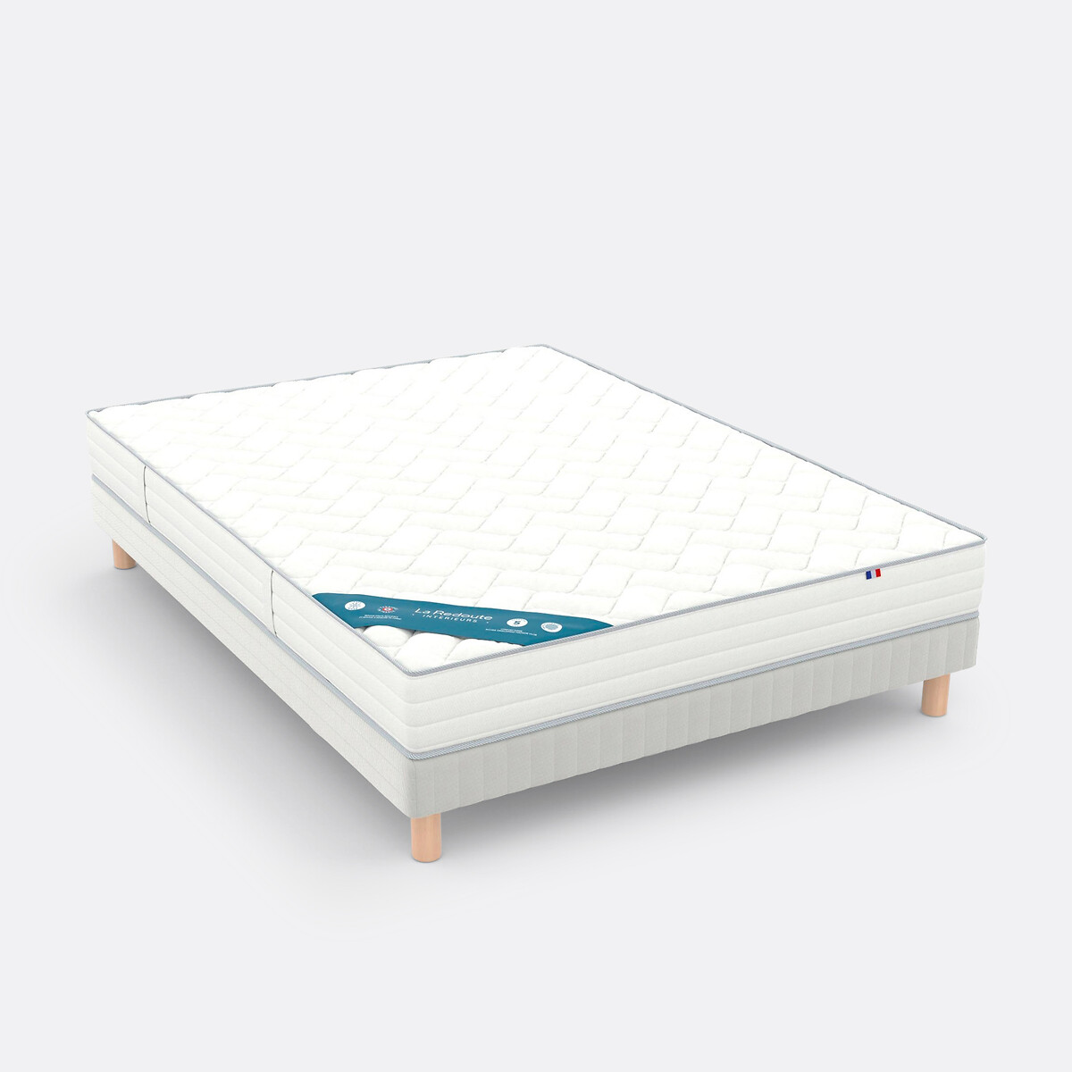 LA REDOUTE INTERIEURS<br>Box spring branco com 12 ripas