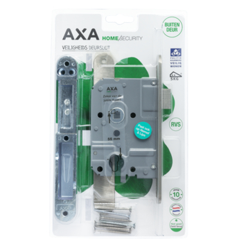AXA veiligheidsslot 7425 incl sluitkom PC55 ronde voorplaat rvs SKG**