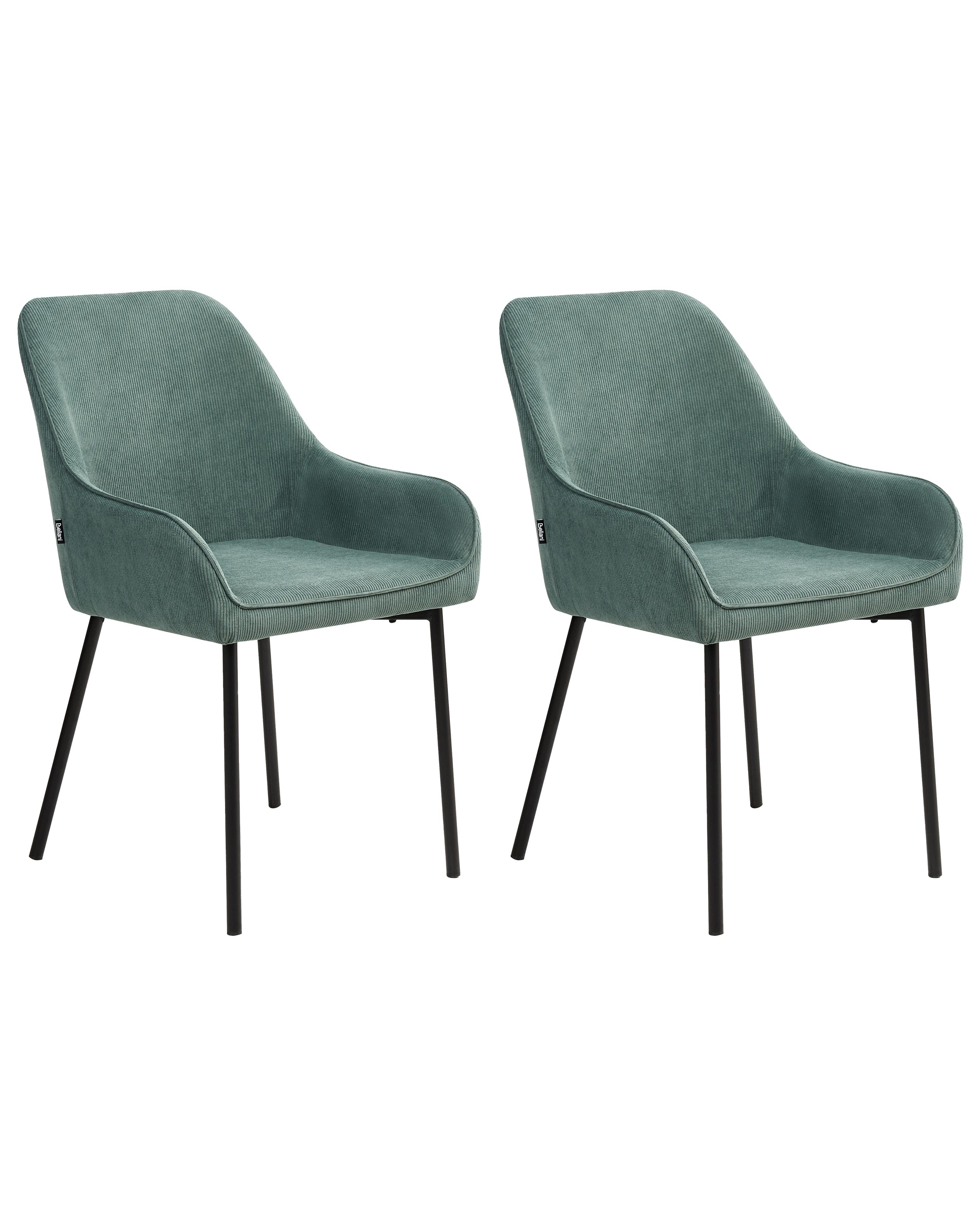 Set van 2 eetkamerstoelen LOVERNA Corduroy Groen