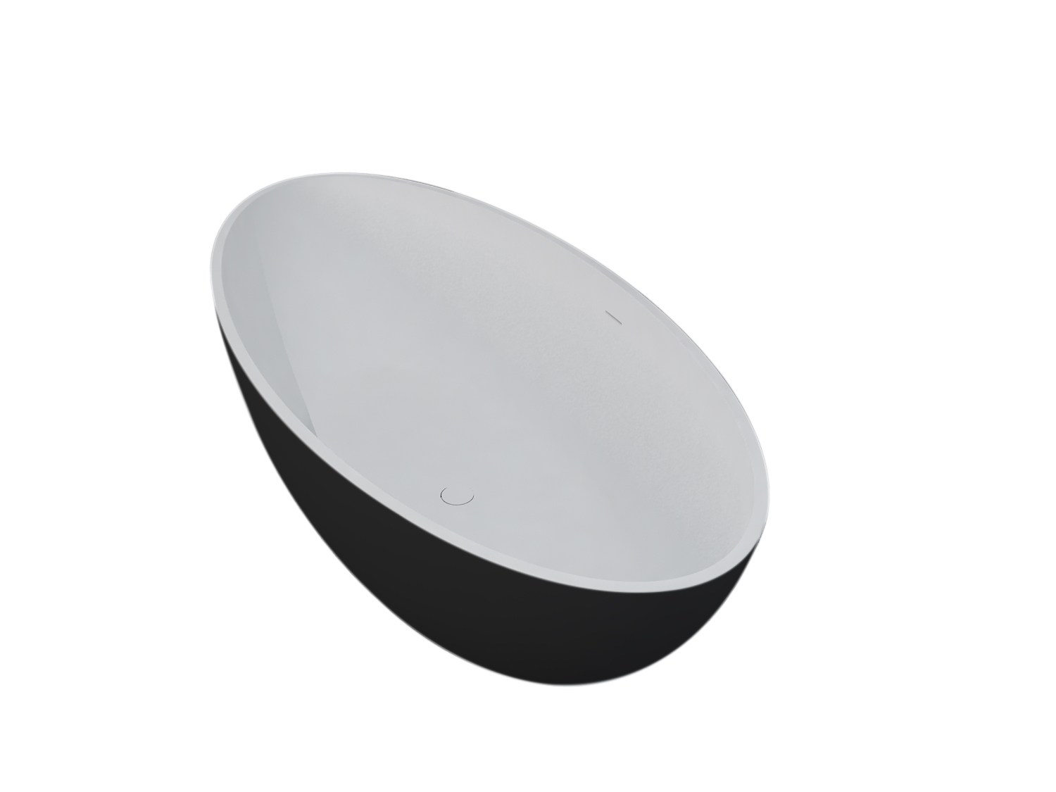 Best Design New Stone Bicolor vrijstaand bad zwart/wit 180x85x52cm