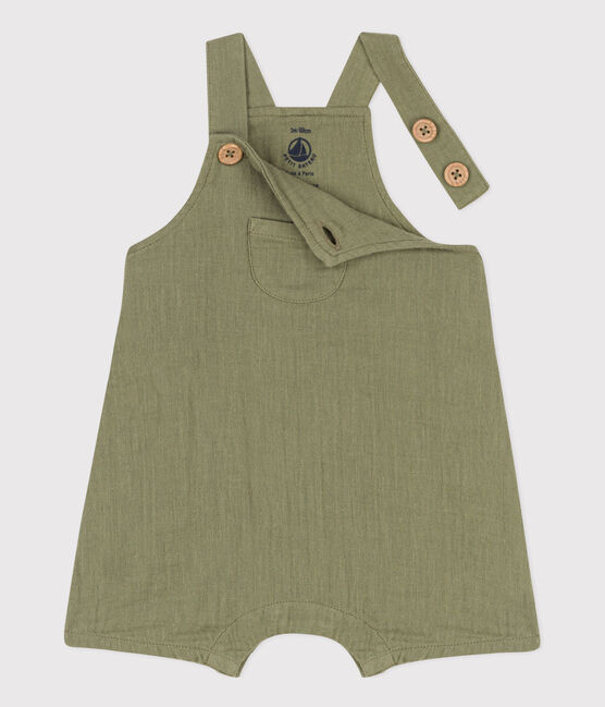 Salopette courte en gaze de coton bébé
