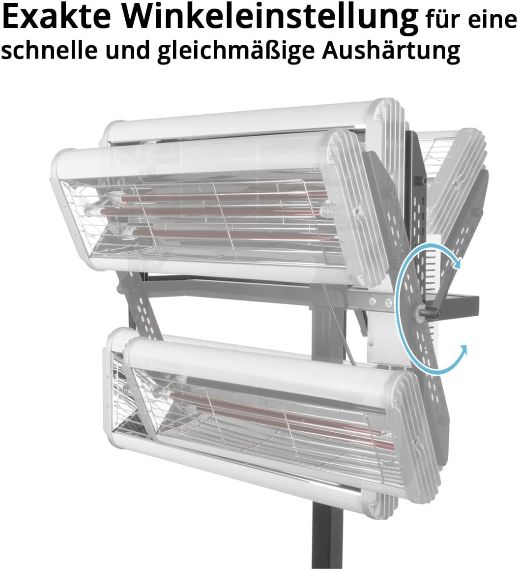 STAHLWERK Infrarot Lacktrockner IL-1200 ST mit 1.200 Watt und Stativ, leistungsstarker Infrarottrockner/IR Strahler/IR Trockner (2400 Watt)