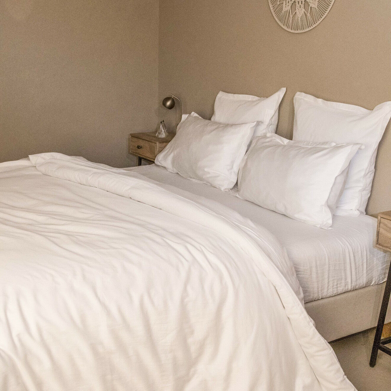 Febronie Housse de couette 100% Satin de Coton Julia blanc